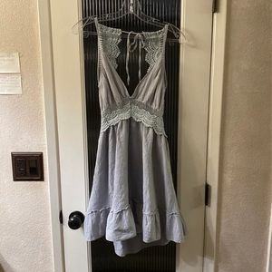 Sky blue dress casual cute date